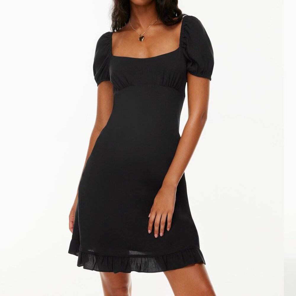 NEW Sunday Best puff sleeve black mini dress
